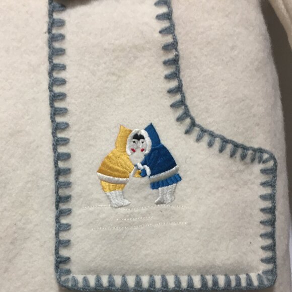 VINTAGE HUMBER HANDICRAFTS WOOL FUR TRENCH COATS SIZE M/L - Picture 9 of 11